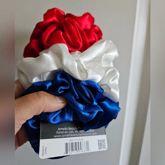 Amelia Red, White, and Blue Scrunchies - Picture 3 of 4
